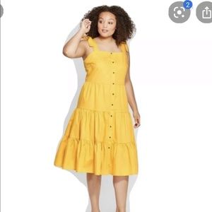 Who what wear plus size 2X yellow dress tier strap